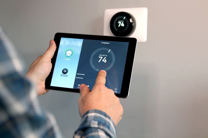 electrician testing home automation installation